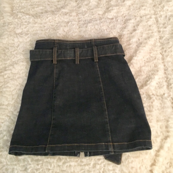 LF A-line zip denim stretch miniskirt - Picture 2 of 4